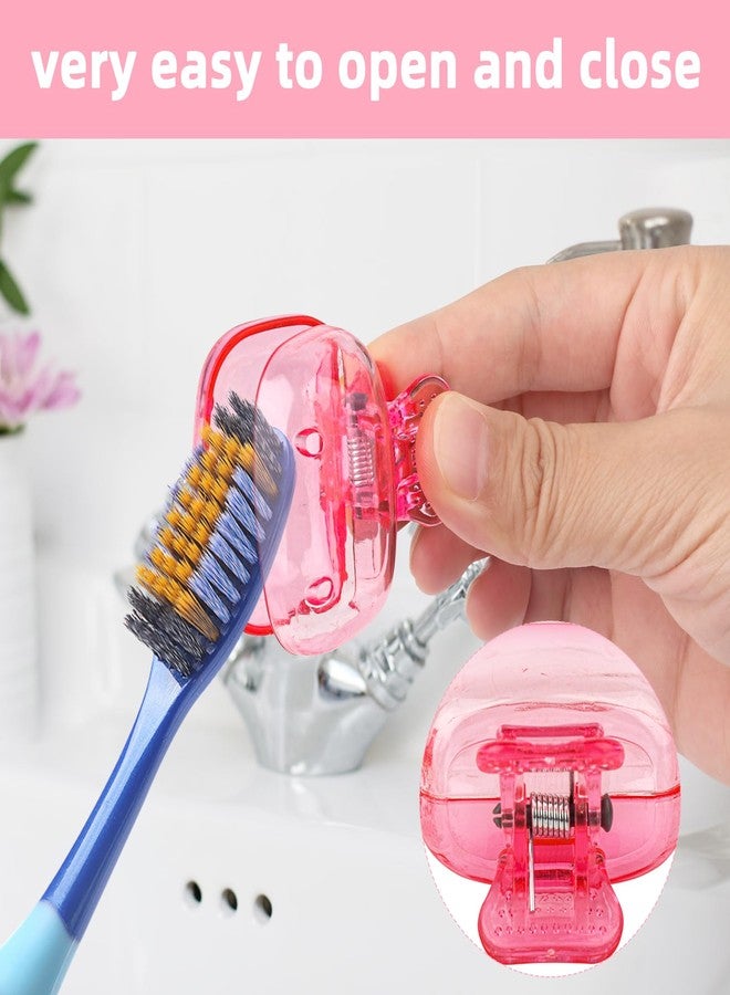 Fowecelt 5 Pack Travel Toothbrush Head Covers Cap, Toothbrush Protector Brush Pod Case Protective Plastic Clip for Household Travel, Camping, Bathroom, School, Business - Image 5